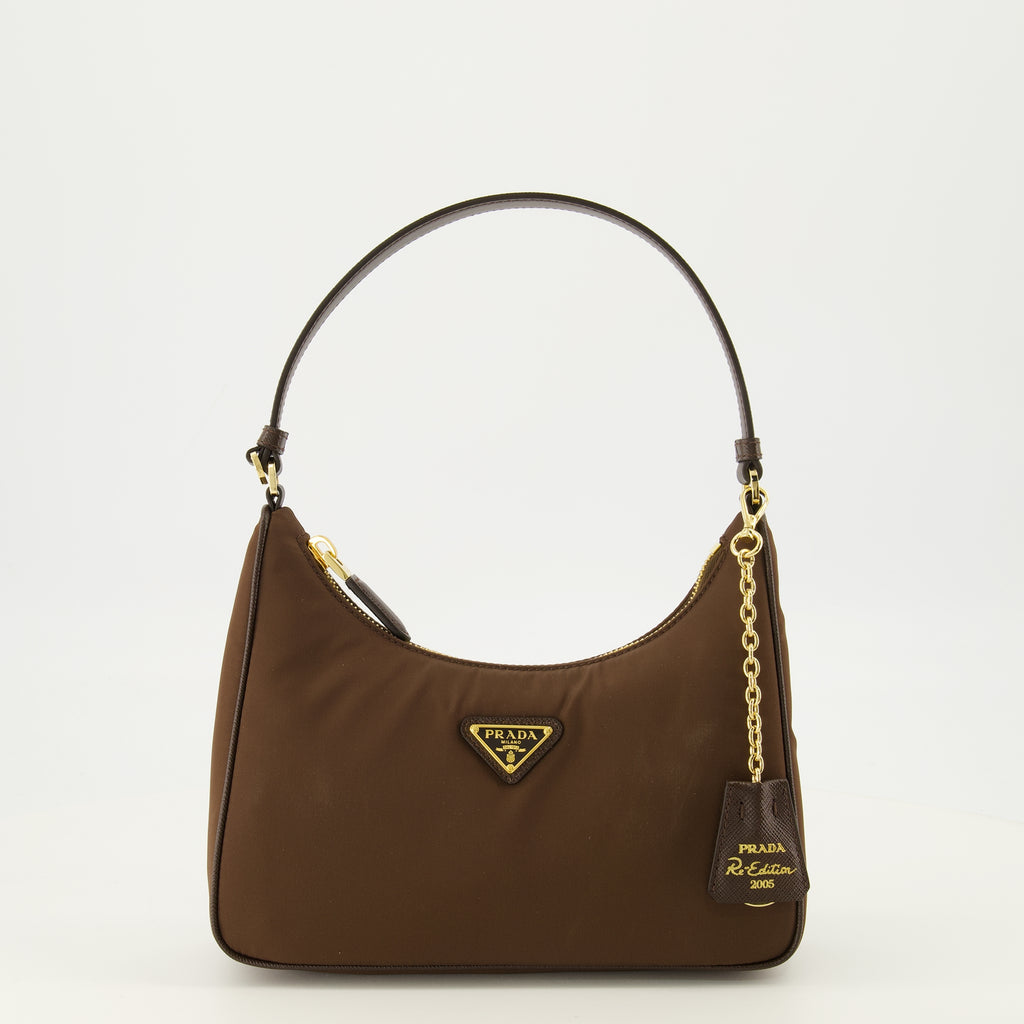 Sacs à main et épaule Mini Re-Edition 2005 Bag em Re-Nylon Castanho Prada Marron Femme