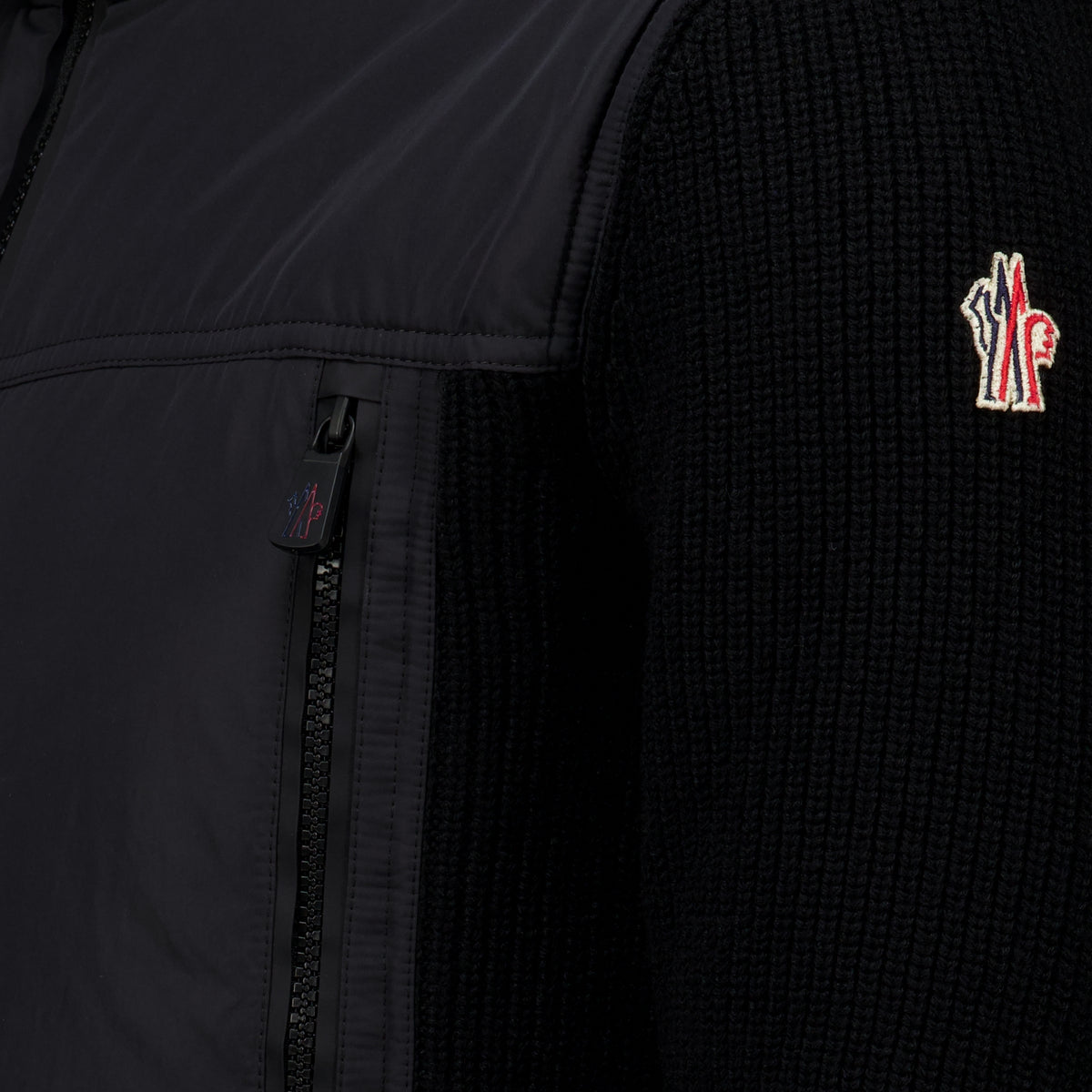 Vestes Cardigan bi-matière noir Moncler Grenoble Noir Homme
