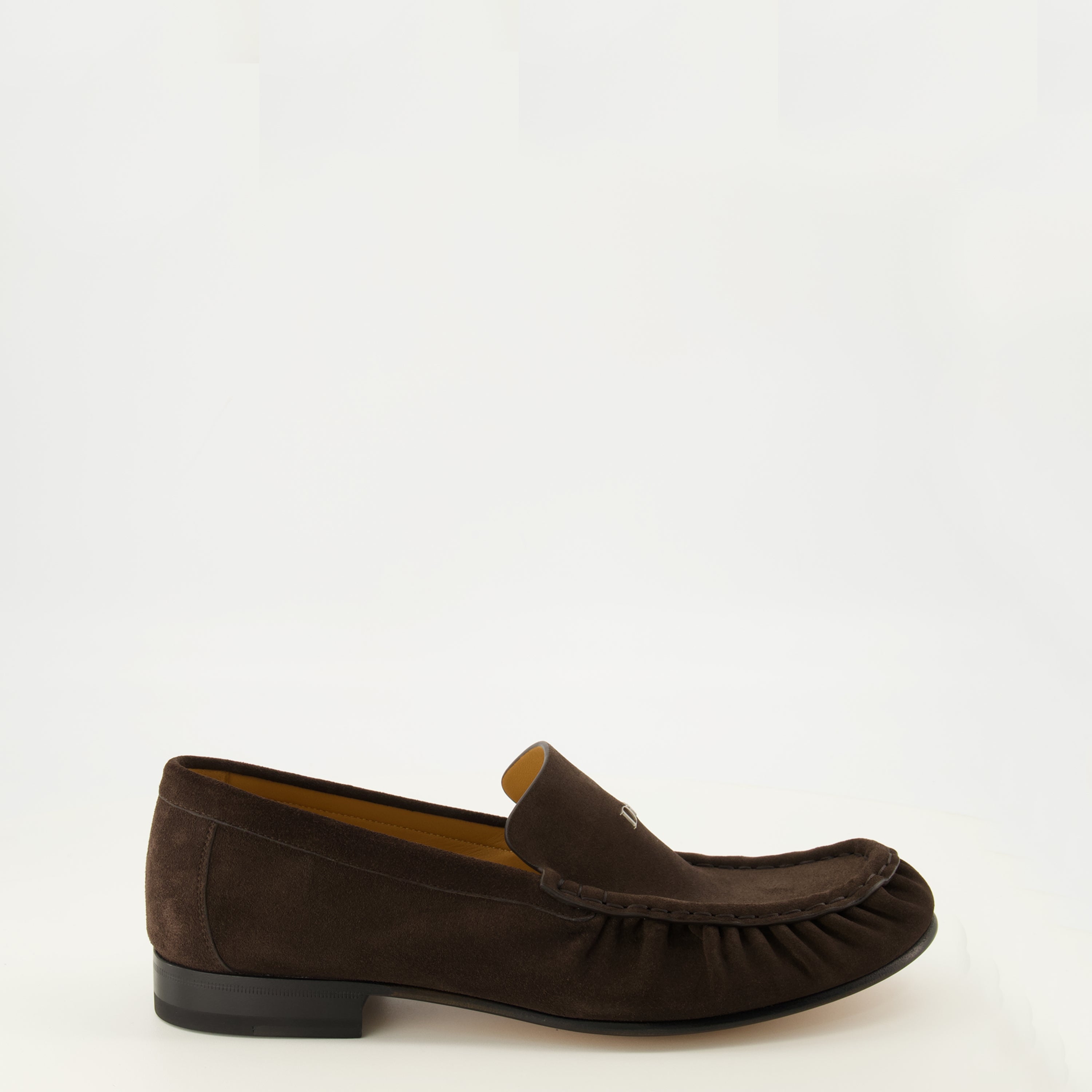 Mocassins Mocassini Maurice in Suede Marrone Scuro Dior Marron Homme