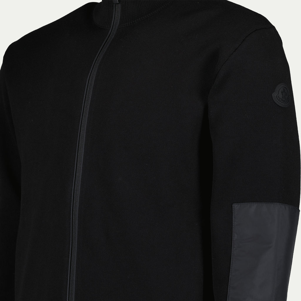 재킷 지퍼 코튼 재킷 Moncler 검은색 Homme
