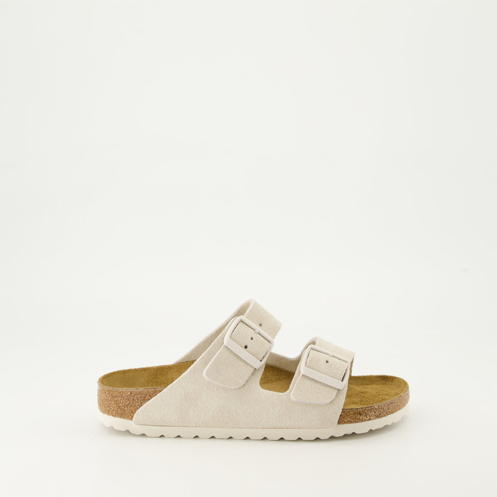Sapatos abertos Chinelos Arizona Birkenstock Bege Femme