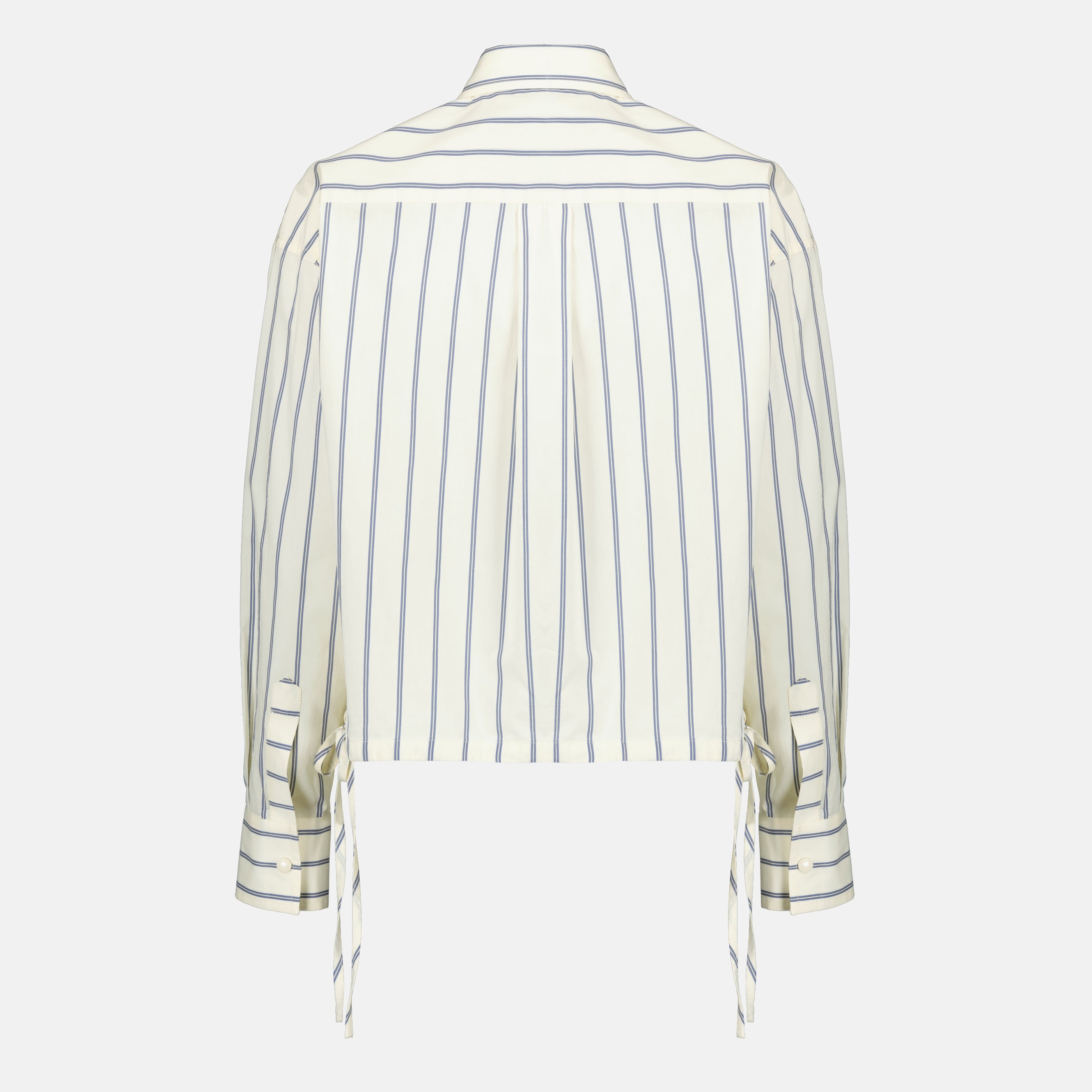Chemises Camisa de Algodão e Seda Listada Moncler Blanc Femme