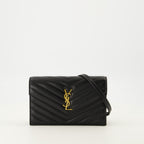 Bild der Kettenumschlagbrieftaschen der Marke Saint Laurent für Frauen - Herbst-Winter 2025 - Vorderansicht