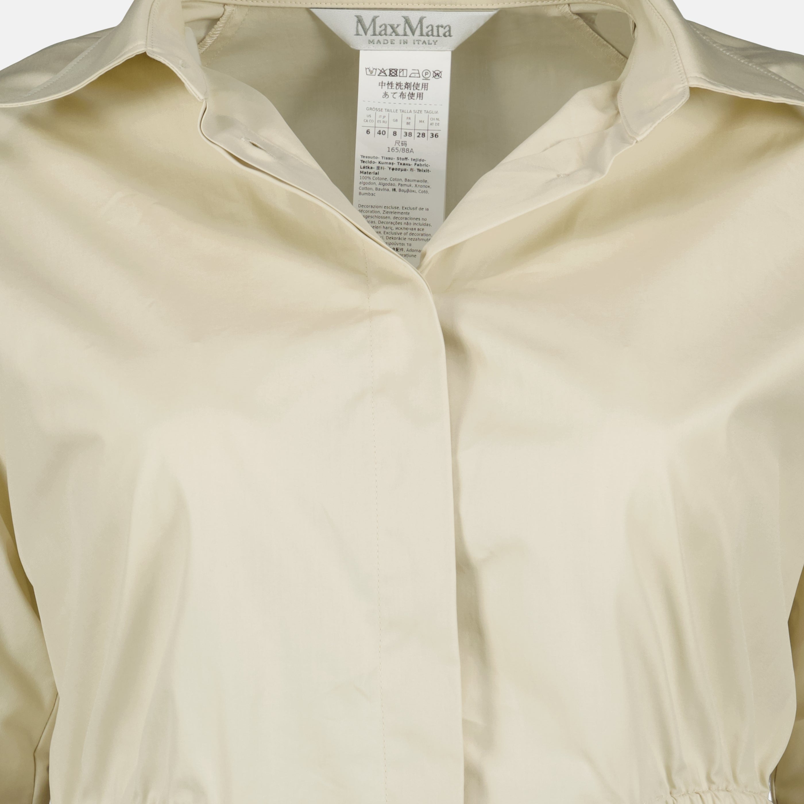 Immagine dell'articolo Camicia beige in popeline di Max Mara per Donna - Stagione Primavera-Estate 2026 - Vista Dettagliata_2