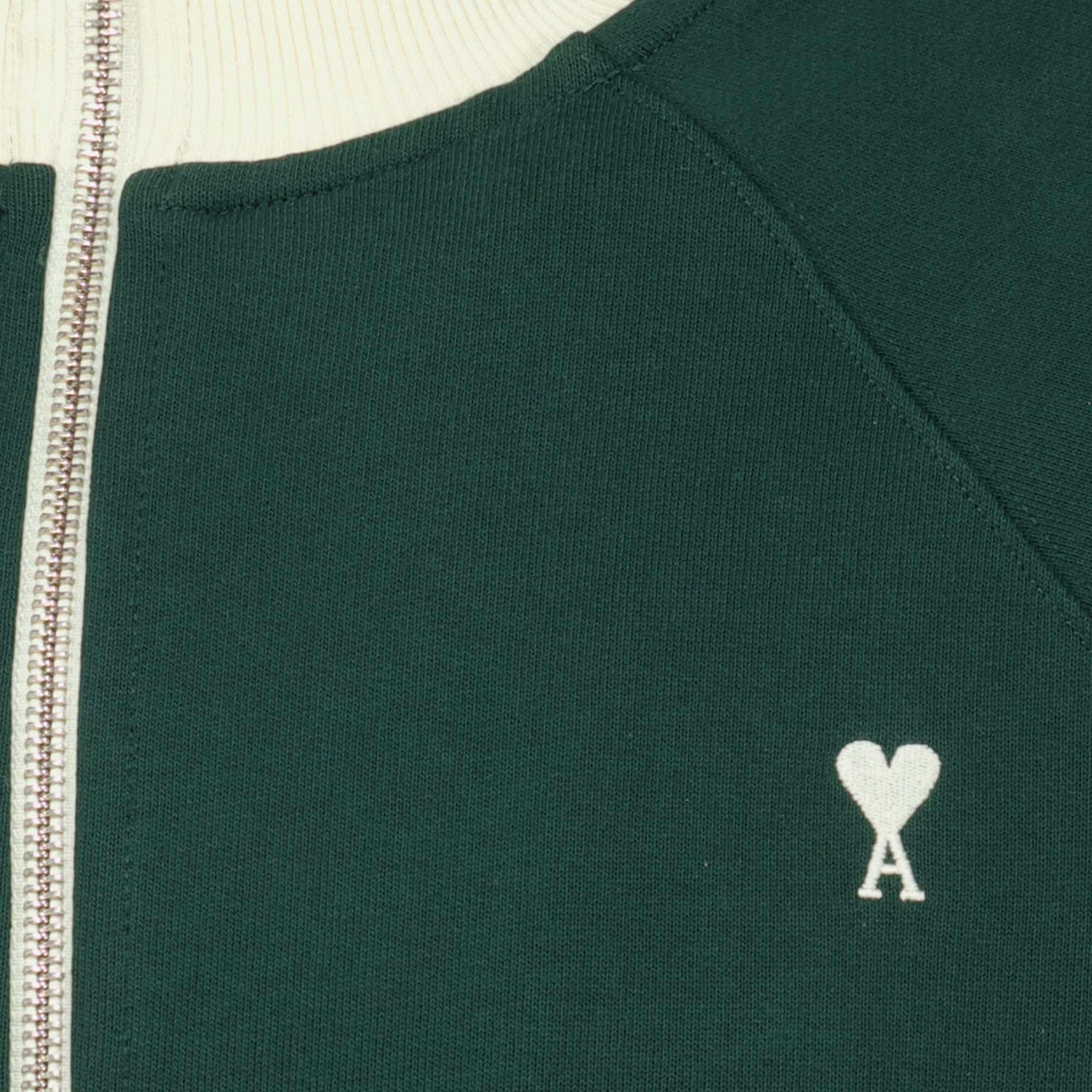 Sweatshirts Chaqueta de algodón verde con cremallera Ami PARIS Vert Unisexe