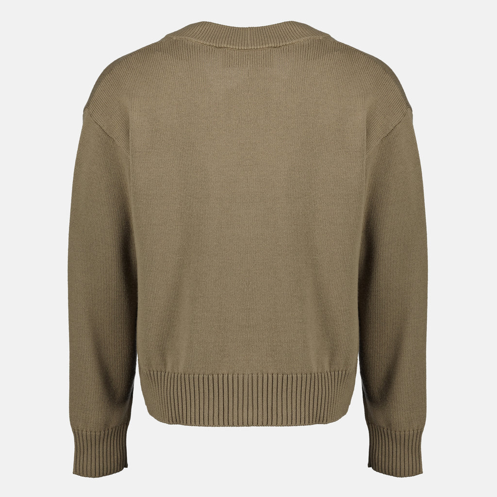 Image de l'article Pull AMI de coeur beige en laine ete coton de la marque Ami PARIS pour Unisex - Saison Printemps-Été 2026 - Vue de Dos