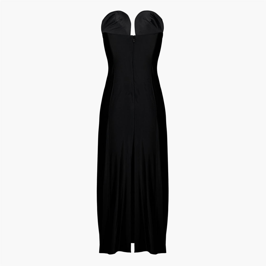 Robes Vestido Longo Preto em Jersey com Bustier Rabanne Noir Femme