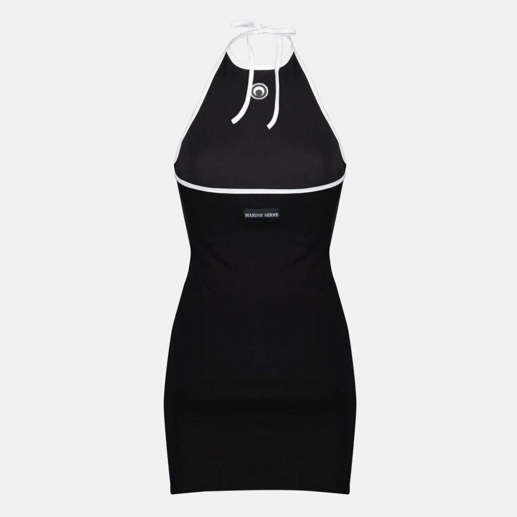 Robes Vestido Curto Moon Sem Costas Preto Marine Serre Noir Femme