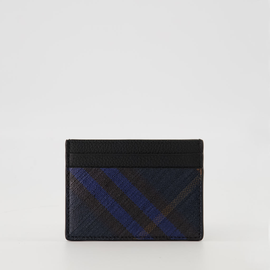 Small leather goods Check Card Holder Burberry Dark blue Men