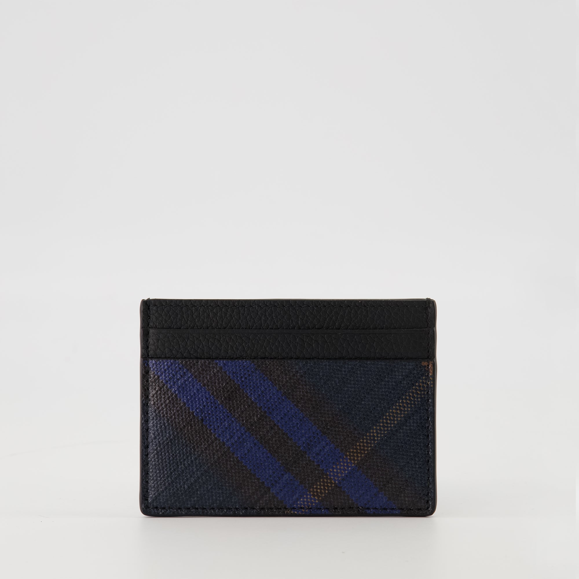 Small leather goods Check Card Holder Burberry Dark blue Men