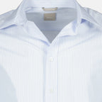 Imagem do artigo Camisa de algodão riscada azul claro da marca Dior para Homem - Temporada Primavera-Verão 2026 - Vista Detalhada_2