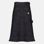 Jupes Saia Midi de Denim Azul Moncler Bleu foncé Femme
