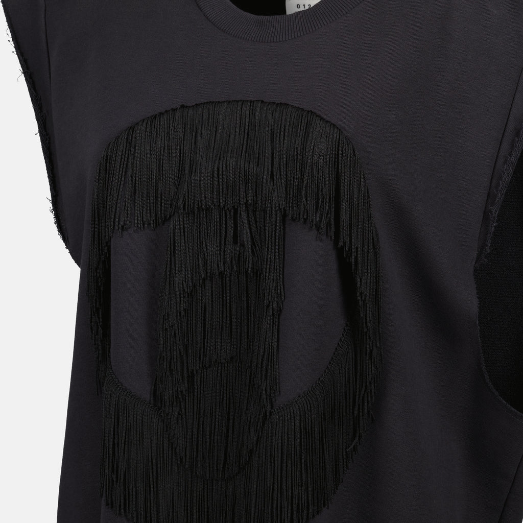 Robes Robe à frange Mm6 Noir Femme