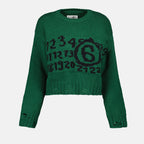 Maglieria Pull effet usé Mm6 Verde Femme
