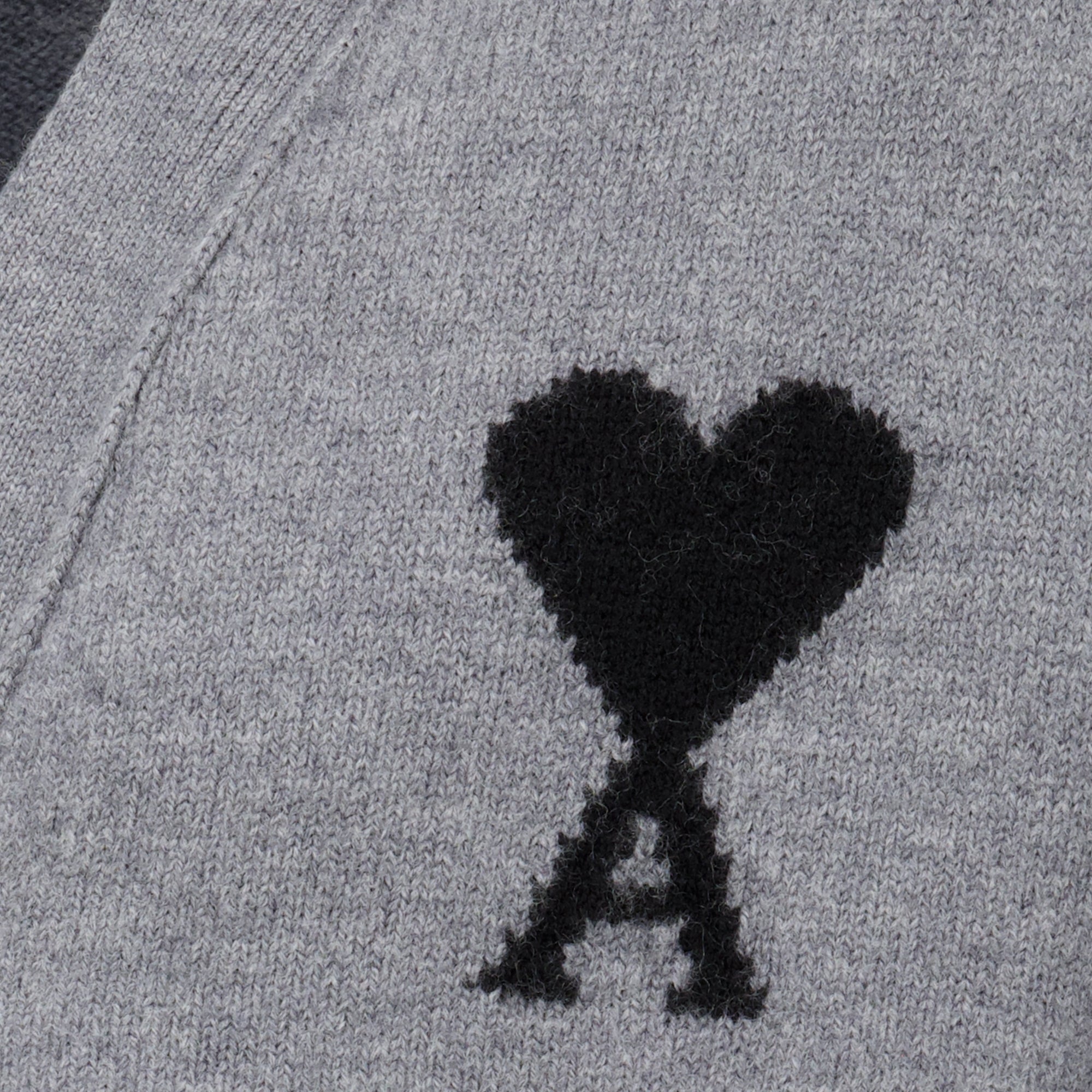Maille Cárdigan AMI Corazón Gris en Lana Ami PARIS Gris Unisexe