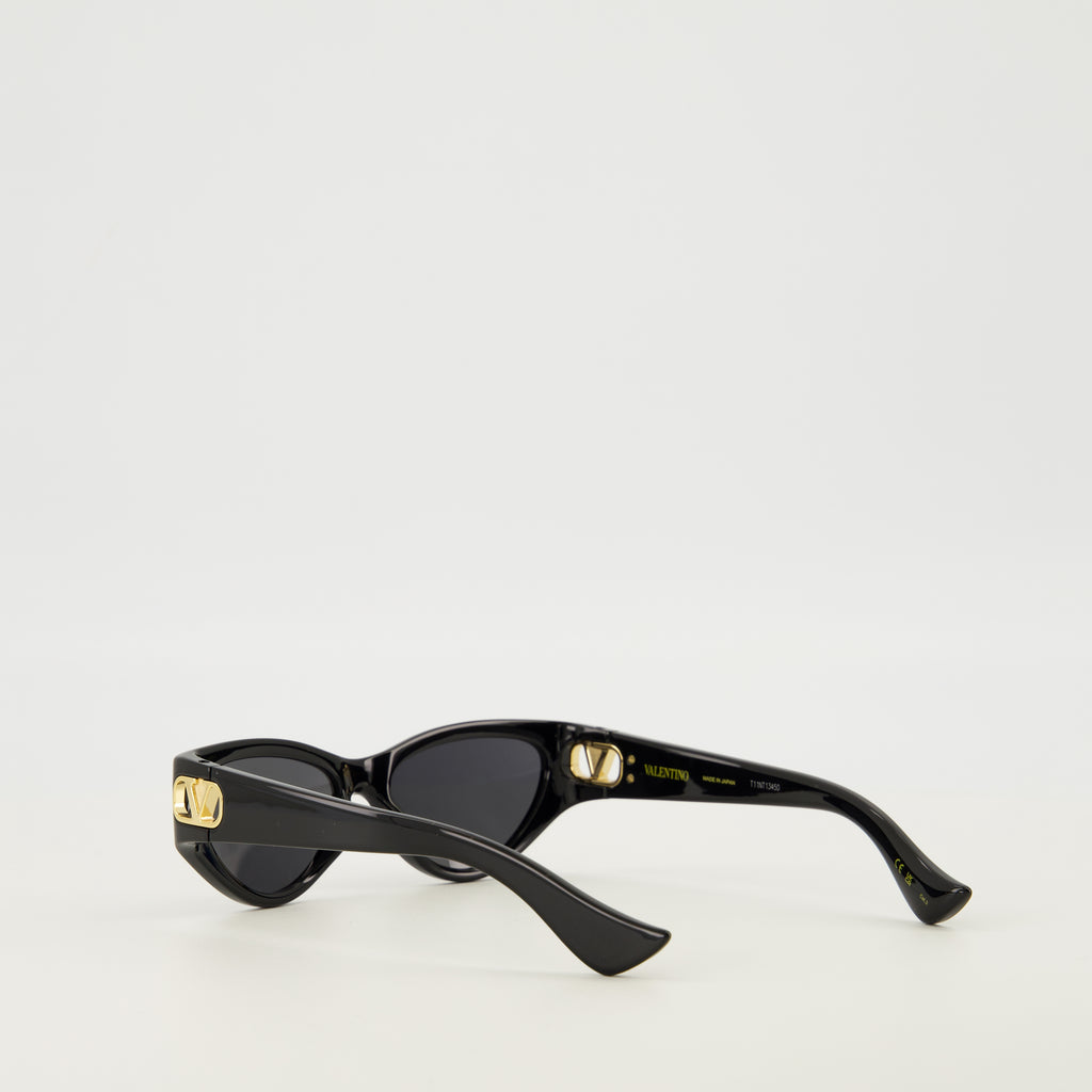 Lunettes Lunettes oeil-de-chat noir en acétate Valentino Garavani Noir Femme