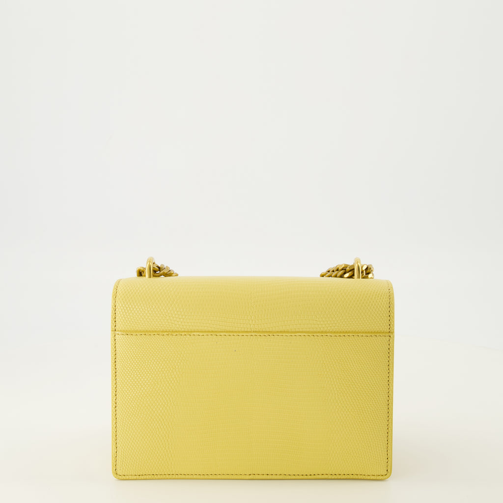 Sacs à main et épaule Sac Sunset small jaune en cuir de lézard Saint Laurent Jaune Femme
