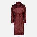 Immagine del trench in nylon bordeaux del marchio Saint Laurent per Donna - Stagione Primavera-Estate 2026 - Vista Frontale