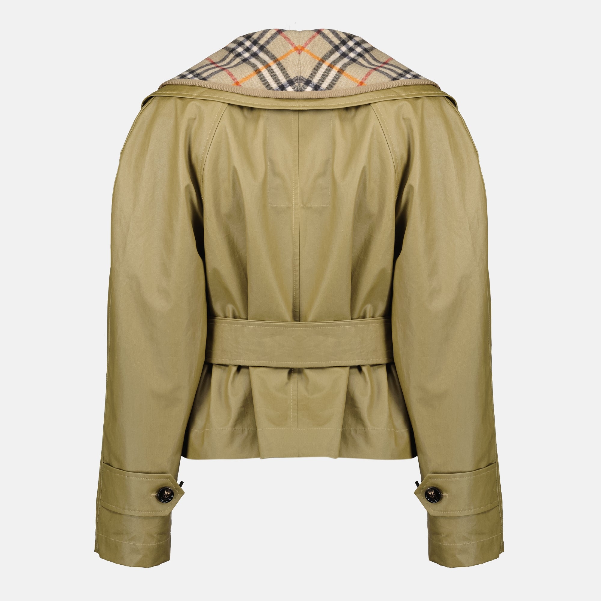 Image de l'article Veste courte Check de la marque Burberry pour Femme - Saison Printemps-Été 2026 - Vue de Dos