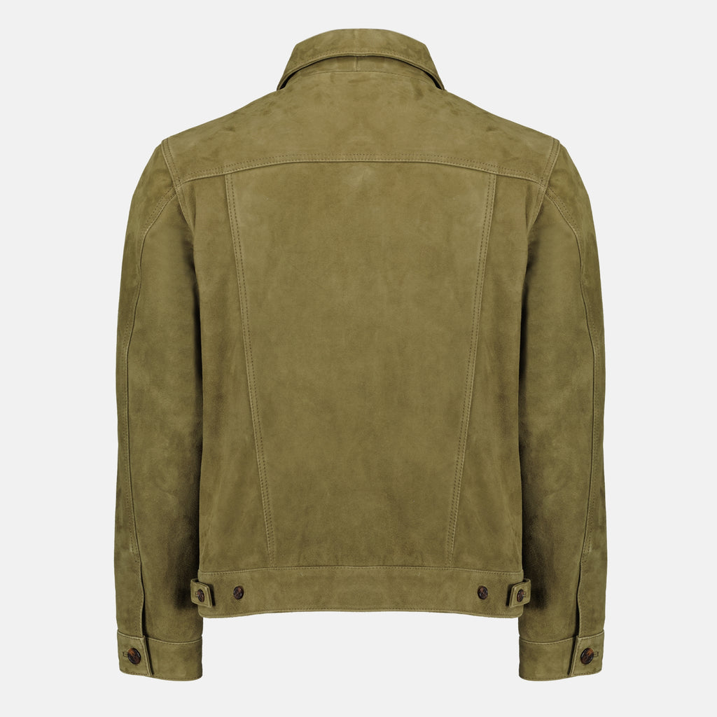 Vestes Blouson Liam kaki en daim Officine Générale Kaki Homme