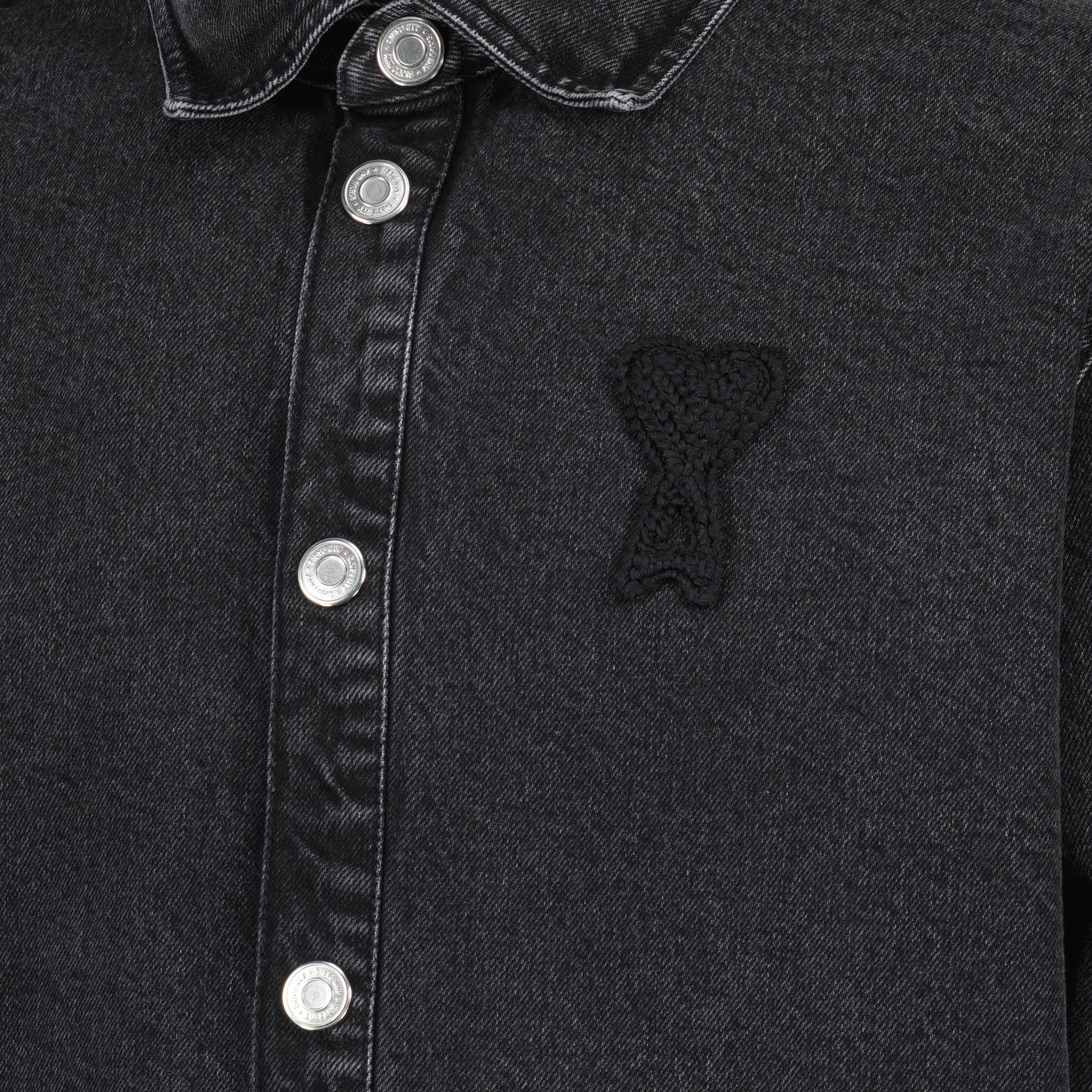 Image de l'article Surchemise noire en coton de la marque Ami PARIS pour Unisex - Saison Printemps-Été 2026 - Vue détaillée_1