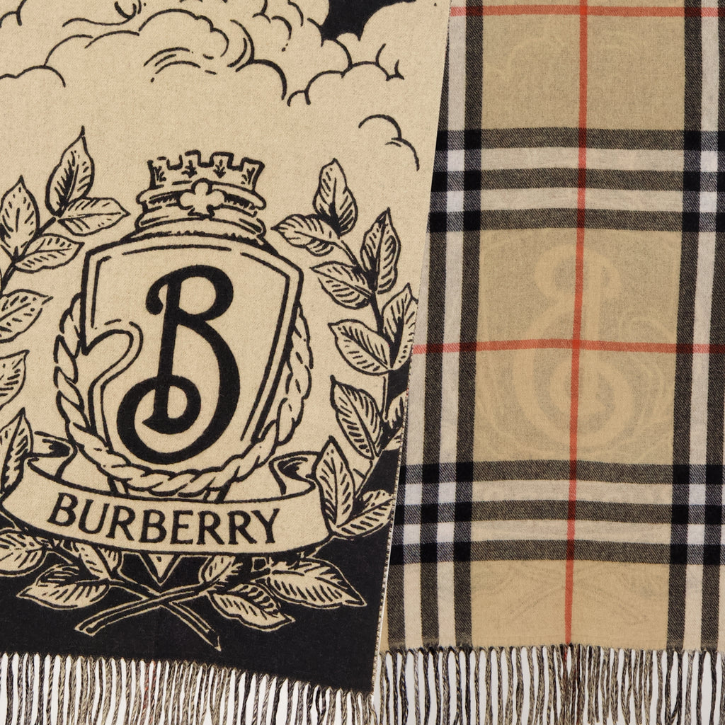 Écharpes, foulards et gants Cachecol de Cashmere Reversível Stormy Knight Burberry Beige Femme