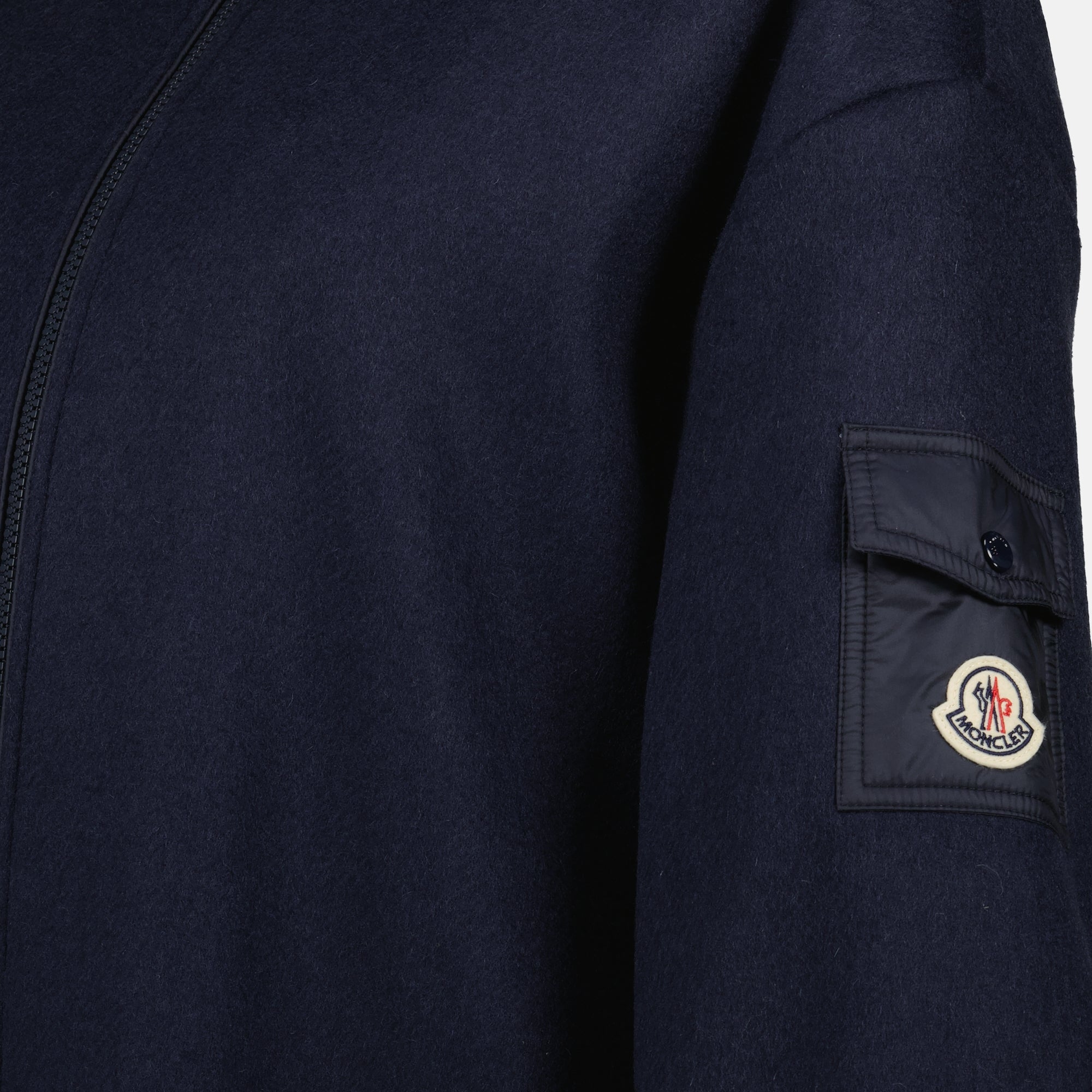 Vestes Cape zippée en laine Moncler Bleu foncé Femme