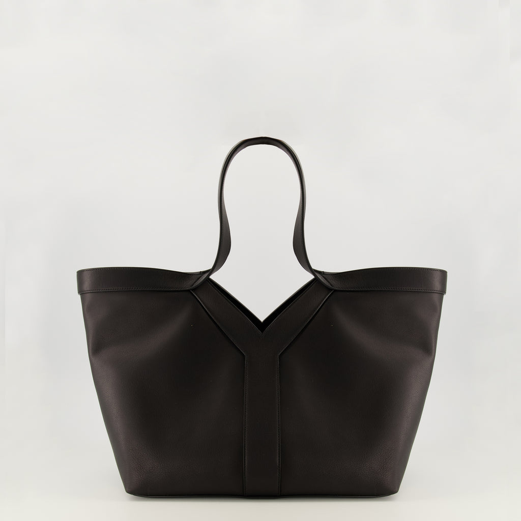 Image de l'article Petit sac cabas Y en cuir noir de la marque Saint Laurent pour Femme - Saison Printemps-Été 2026 - Vue de Dos