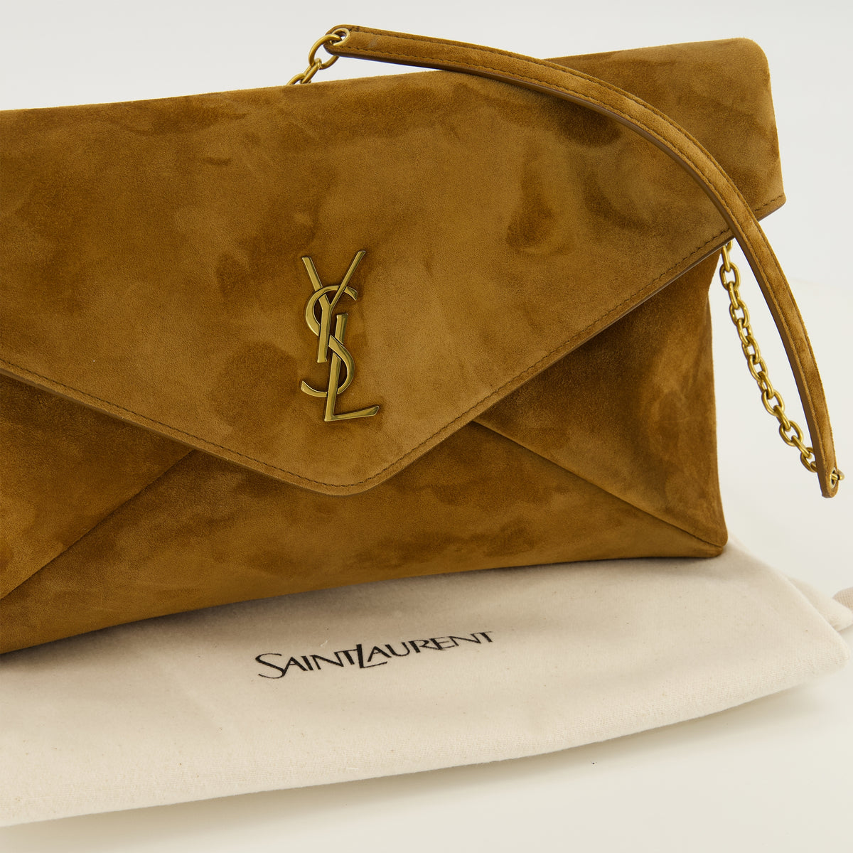 Sacs à main et épaule Pochette Cassandre en suède marron Saint Laurent Marron Femme