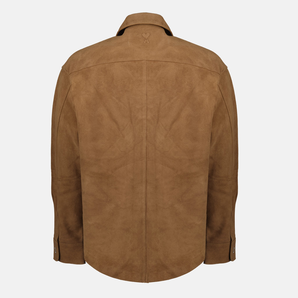 Image de l'article Veste chemise en cuir de la marque Ami PARIS pour Unisex - Saison Automne-Hiver 2025 - Vue de Dos