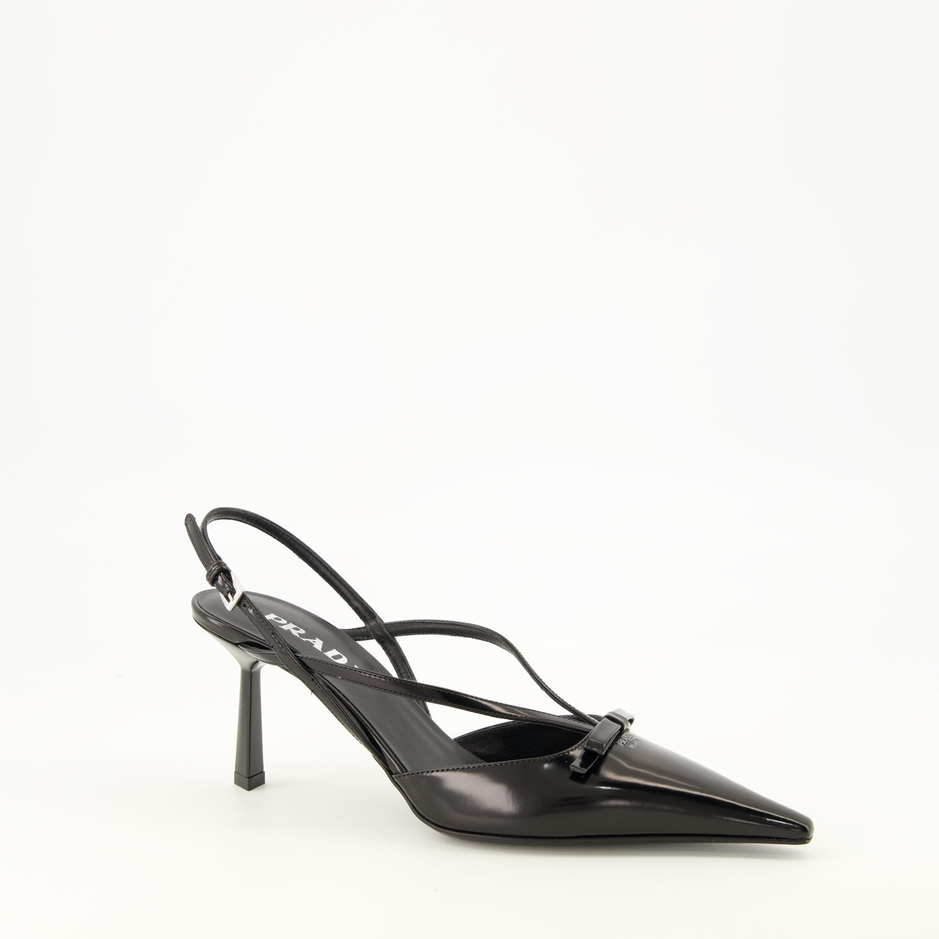 Escarpins Schwarze Lederpumps Prada Noir Femme
