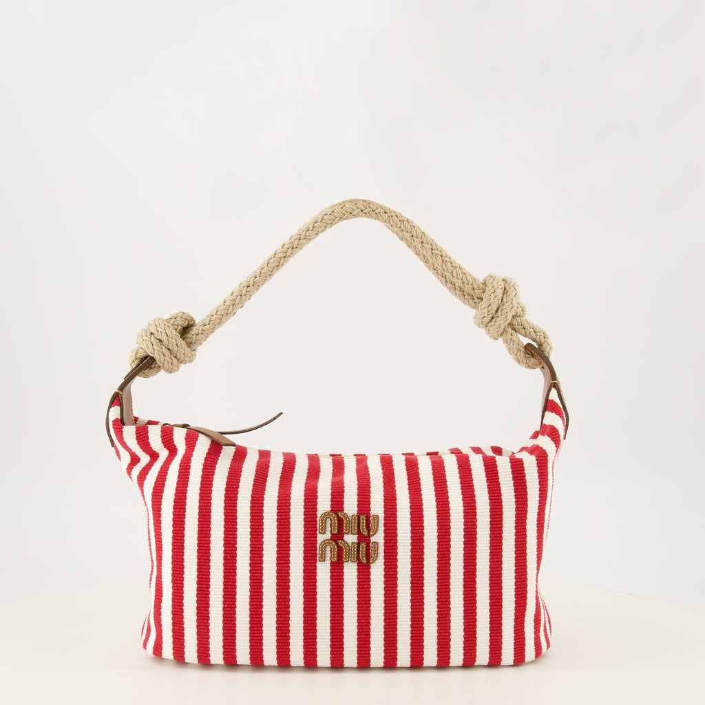 Sacs à main et épaule 미니 빨간색과 흰색 줄무늬 가방 Miu Miu Rouge Femme