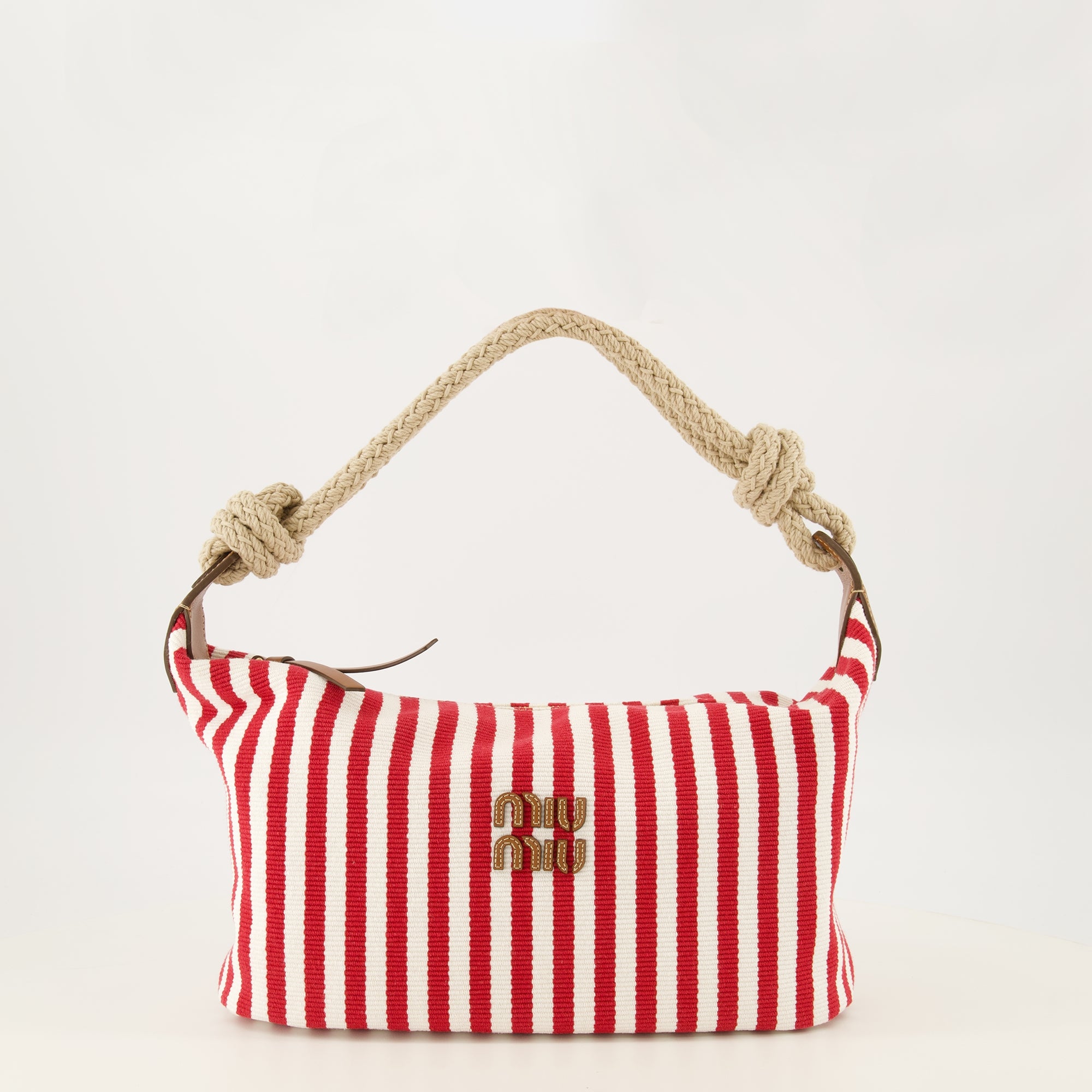 Sacs à main et épaule 미니 빨간색과 흰색 줄무늬 가방 Miu Miu Rouge Femme