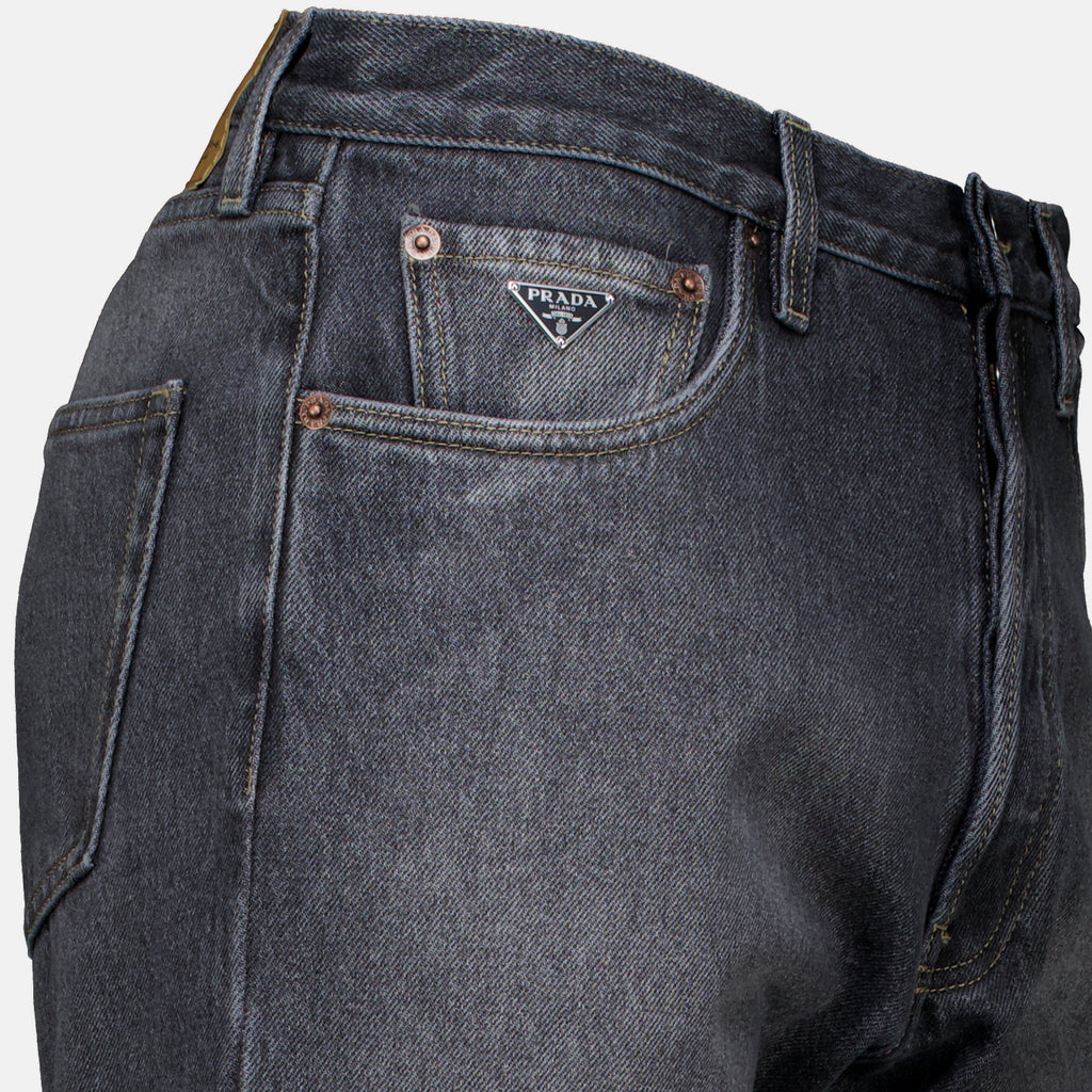 Pantalons Jean en denim vintage Prada Gris Homme