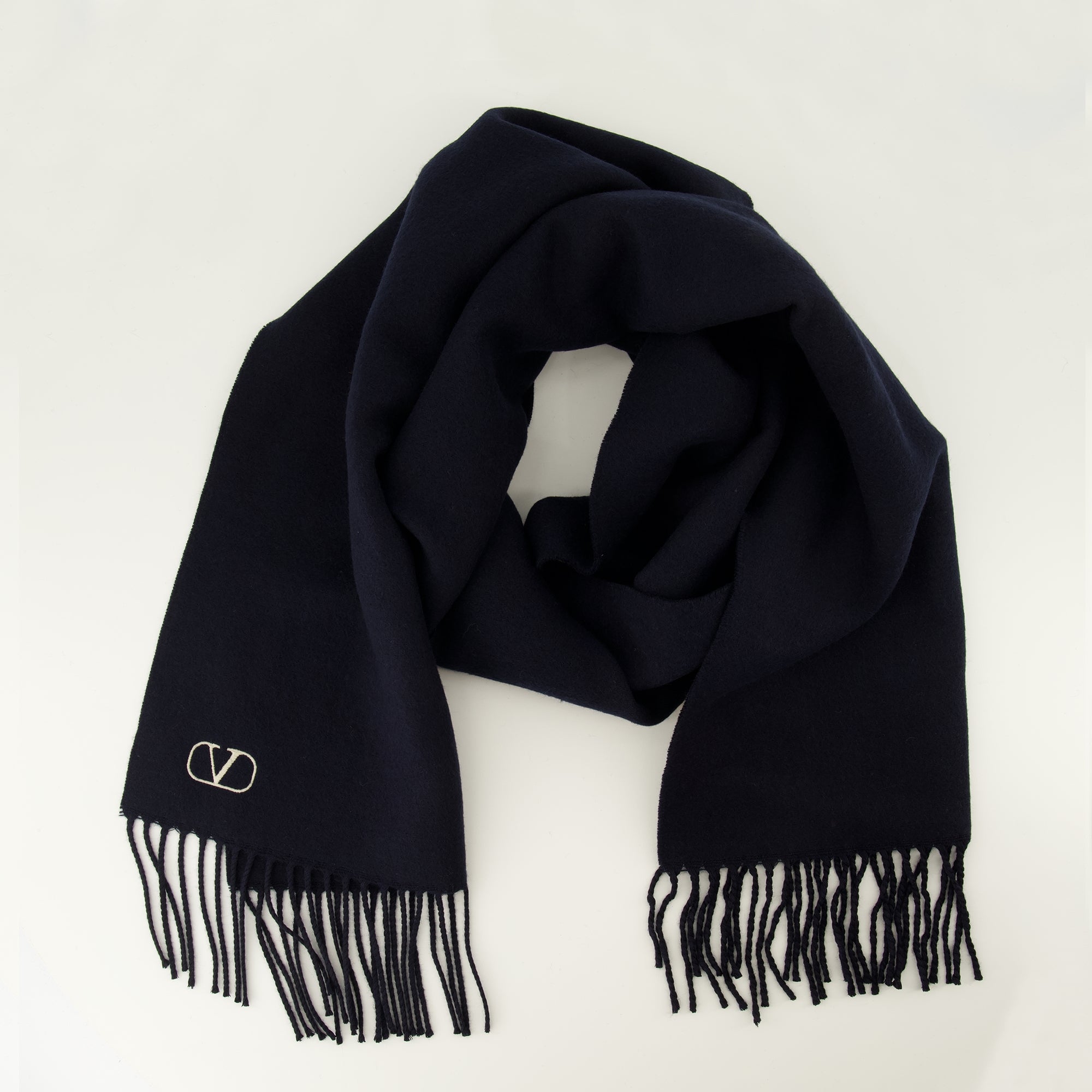 Écharpes, foulards et gants Cachecol de Lã VLogo Azul Marinho Valentino Garavani Bleu foncé Homme
