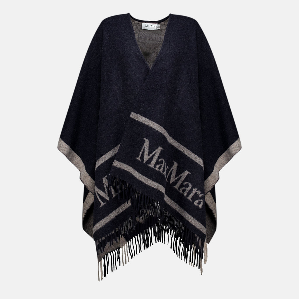 Vestes Poncho de Lana Azul Marino Max Mara Bleu foncé Femme