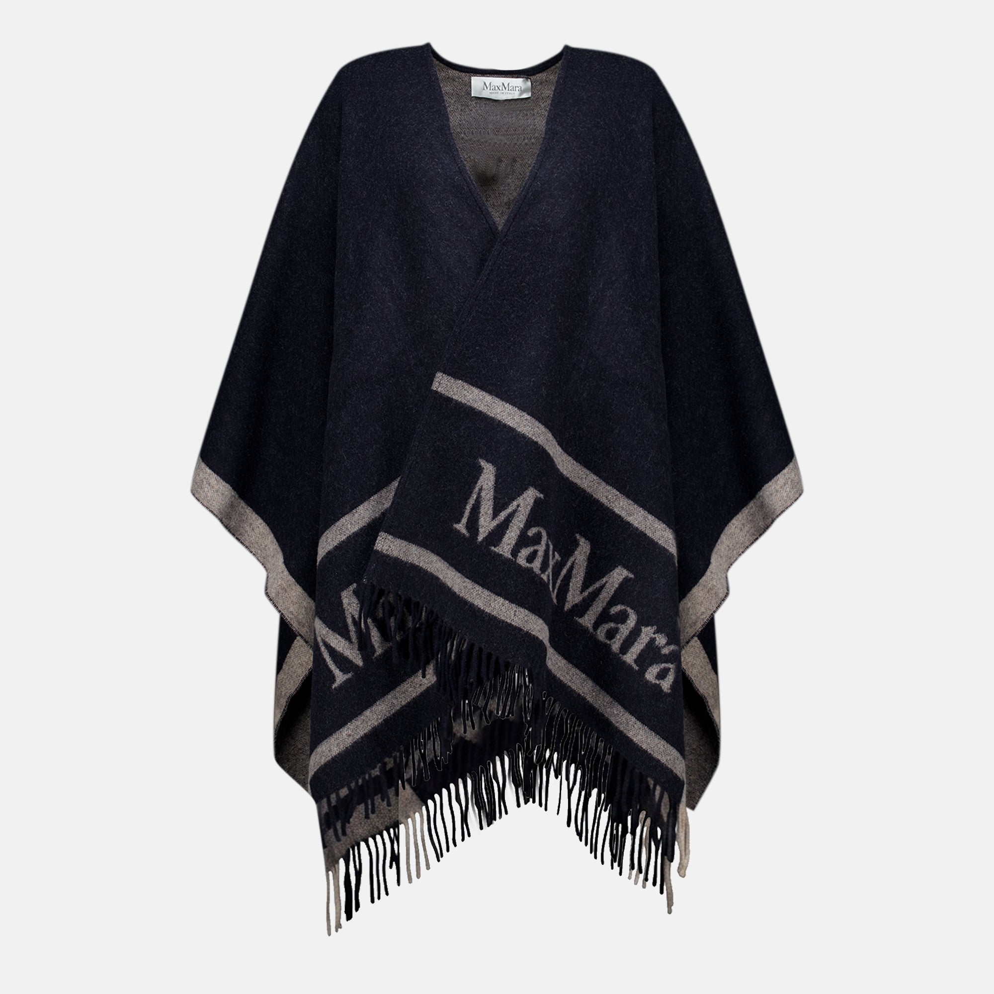 Vestes Poncho en laine bleu marine Max Mara Bleu foncé Femme