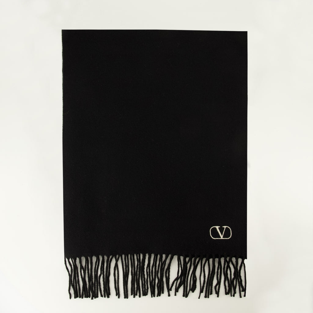 Écharpes, foulards et gants Cachecol de Lã VLogo Preto Valentino Garavani Noir Homme