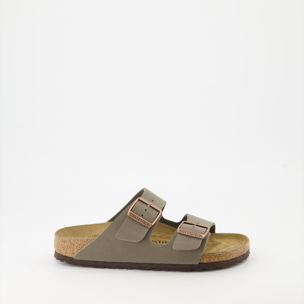 Zapatos abiertos Claquettes Arizona Birko-Flor Birkenstock Caqui Homme