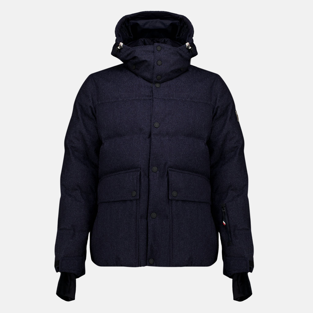 Manteaux Doudoune de ski Servance effet denim Moncler Grenoble Bleu foncé Homme