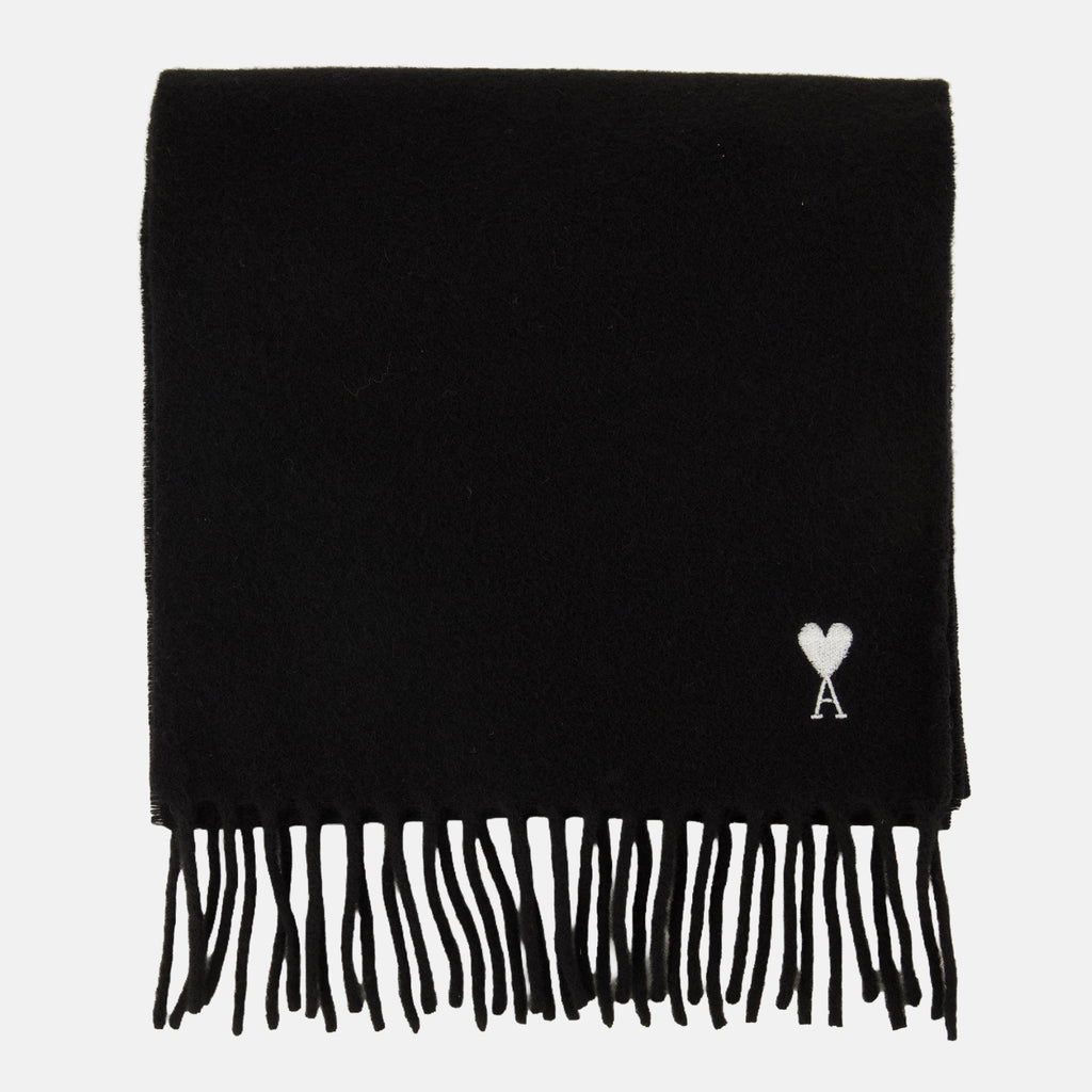 Écharpes, foulards et gants Écharpe noire en laine Ami PARIS Noir Unisexe