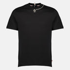 Moncler Grenoble의 남성용 검은색 로고 티셔츠 이미지 - 2025년 가을-겨울 시즌 - 정면 보기