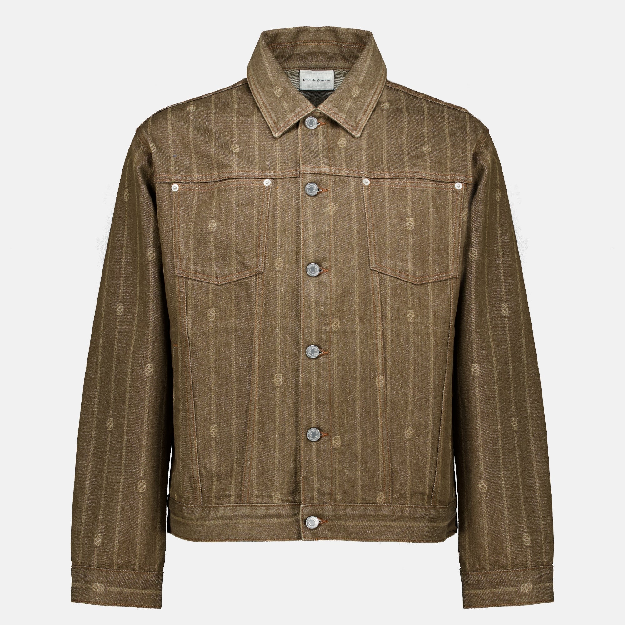 Vestes ブラウンデニムモノグラムジャケット Drole De Monsieur Marron Homme