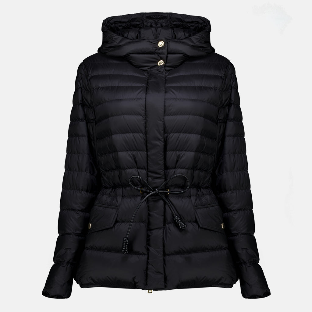 Manteaux Giacca imbottita nera a righe Moncler Noir Femme