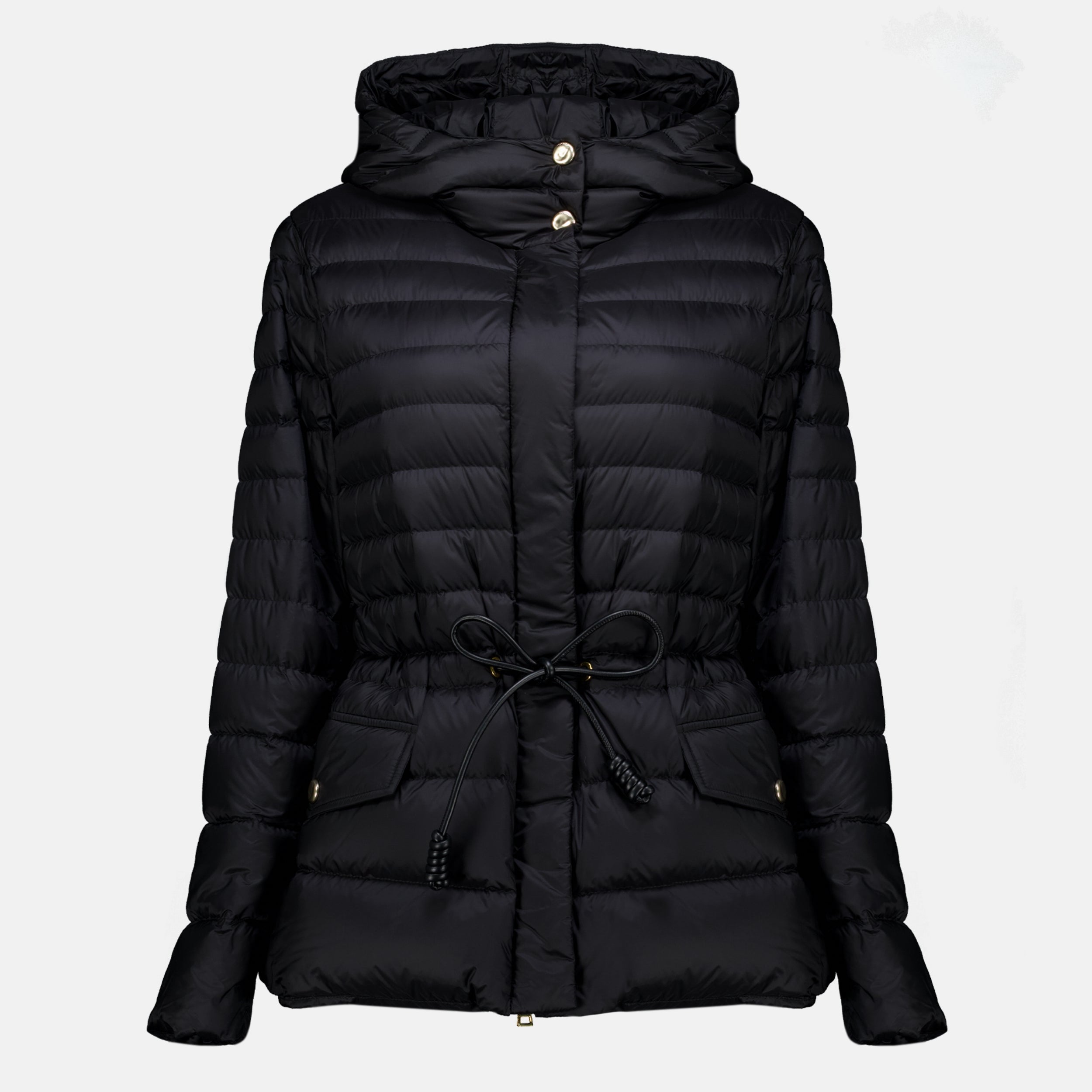 Manteaux Doudoune Raies noir Moncler Noir Femme