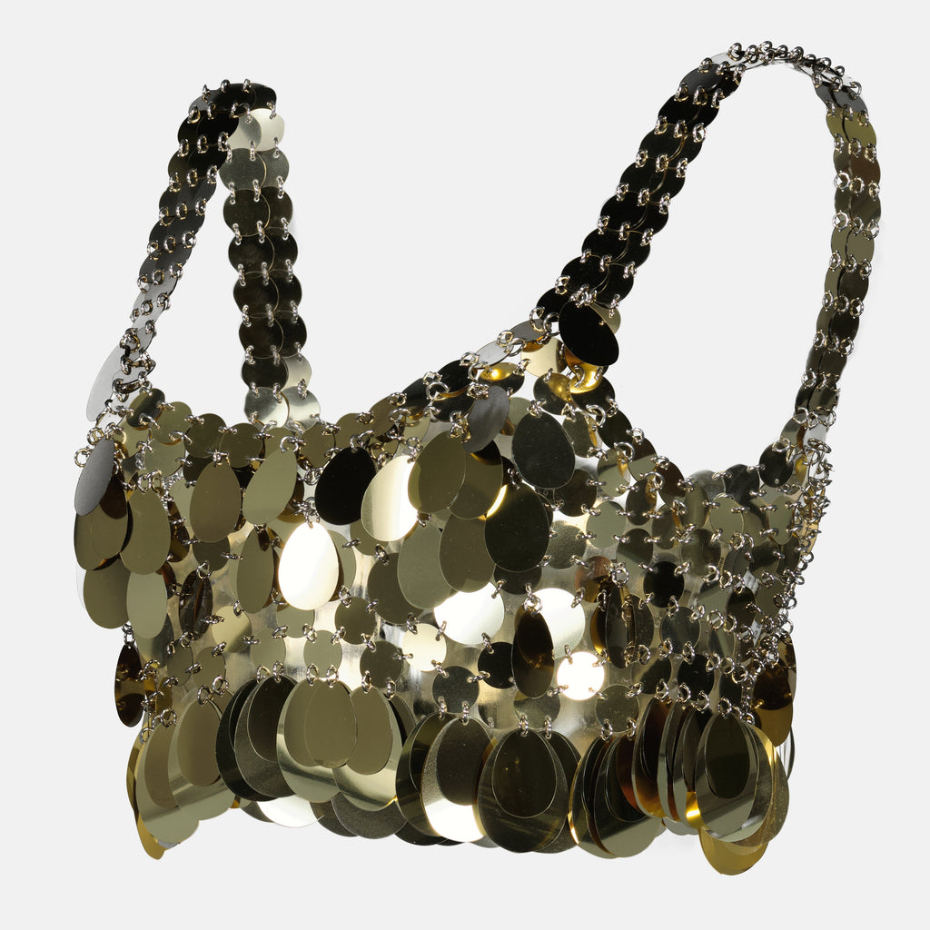 Imagen del sujetador de puntos dorados Sparkle de Rabanne para mujer - Temporada Primavera-Verano 2026 - Vista detallada_1