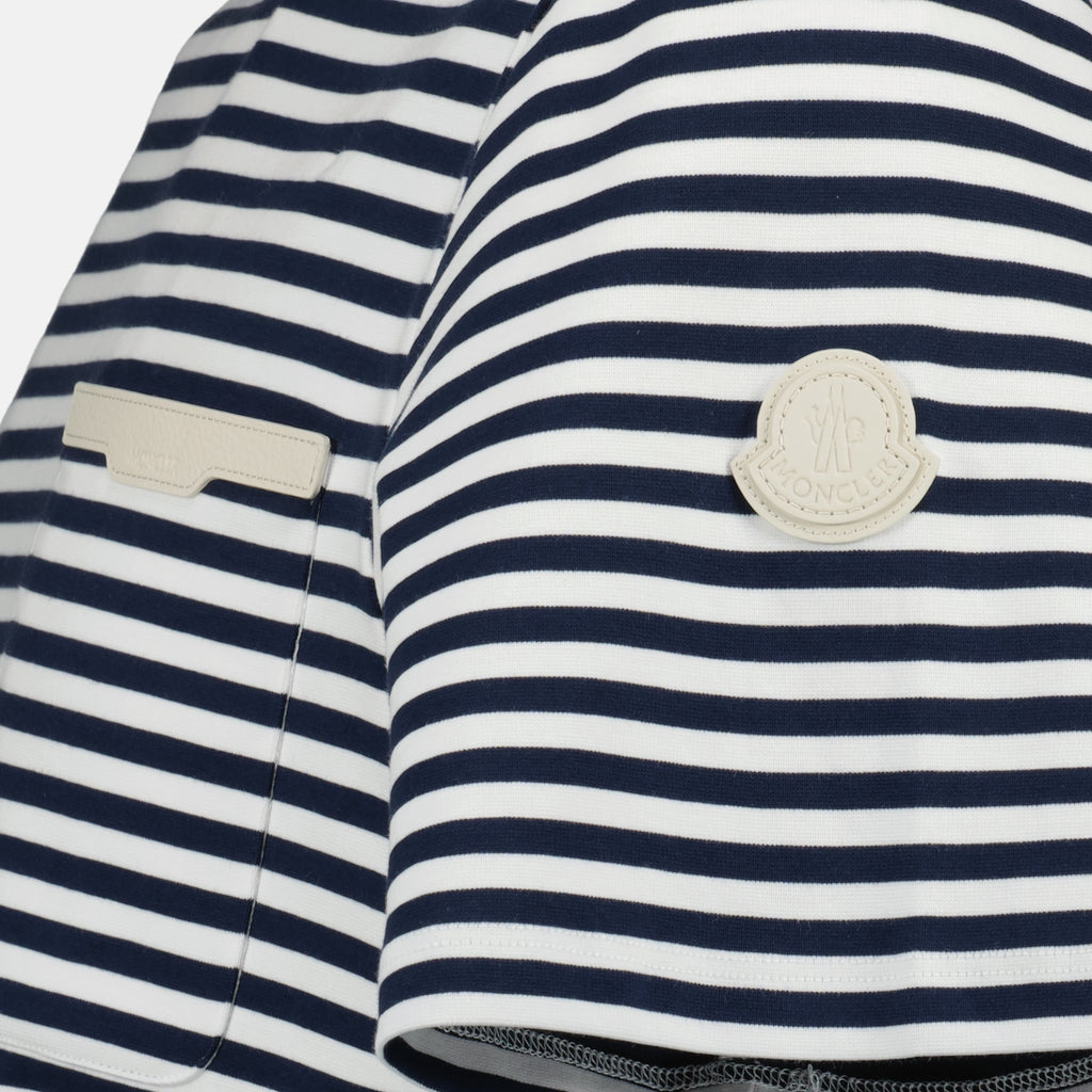 Image de l'article T-shirt à rayures bleu marine de la marque Moncler pour Homme - Saison Printemps-Été 2026 - Vue détaillée_1