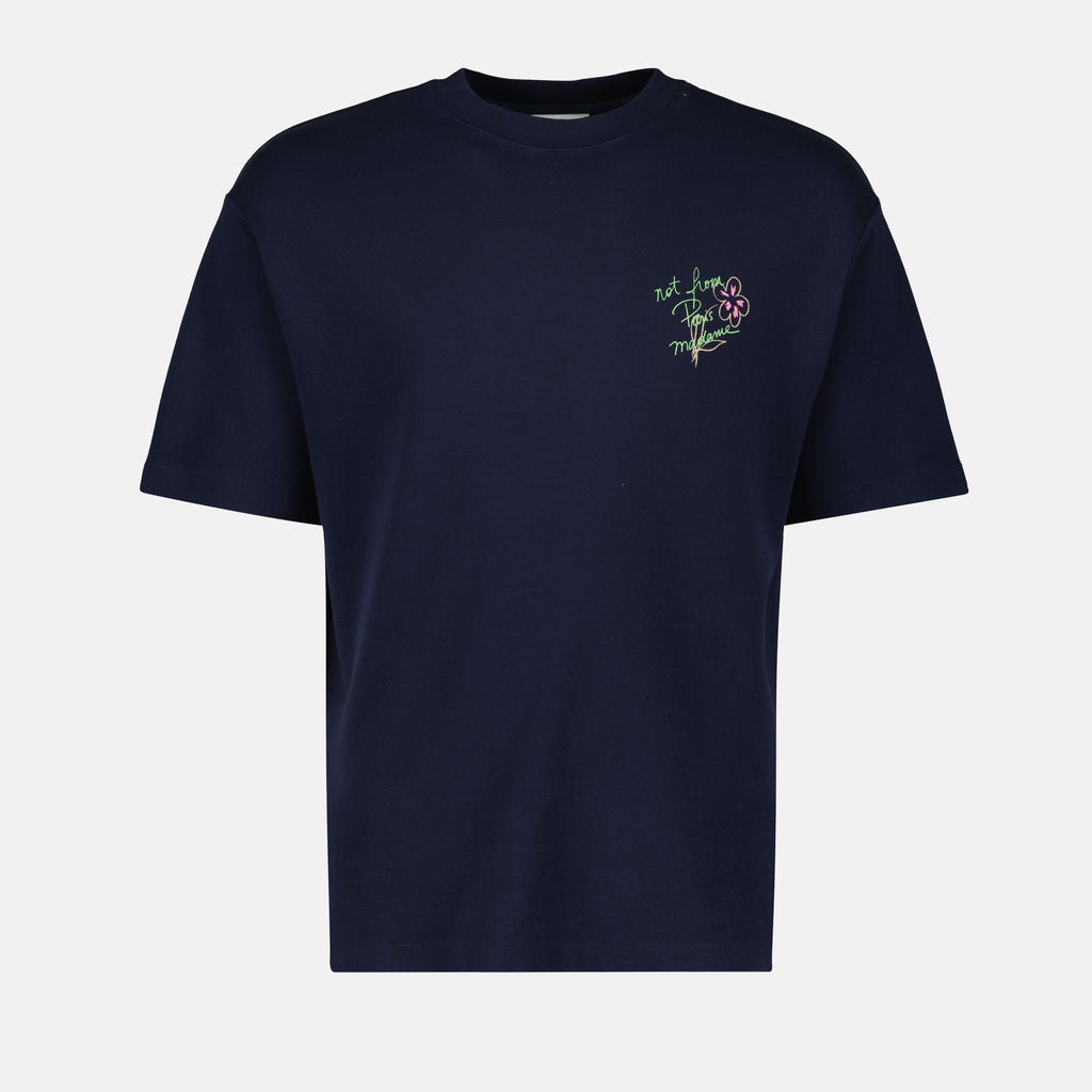 T-shirt T-shirt Slogan Esquisse Drole De Monsieur Blu scuro Homme
