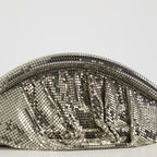 Bolsas de mão e de ombro Clutch de Malha Metalizada Rabanne Prata Femme