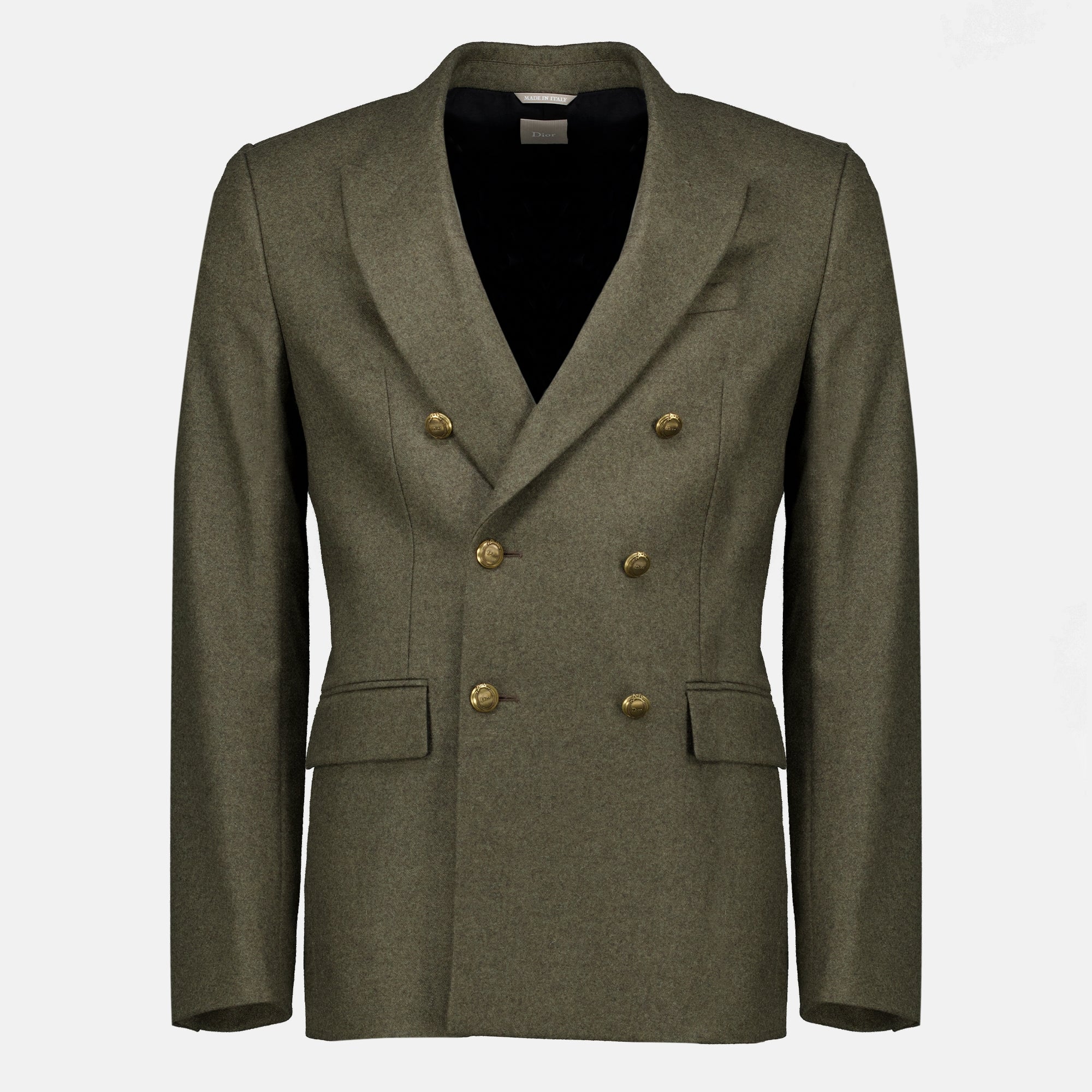 Vestes Blazer de Lã Caqui Dior Kaki Homme